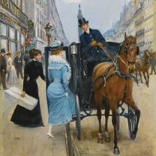 Схема вышивки «Cumparaturi pe bulevad, J. Berau»