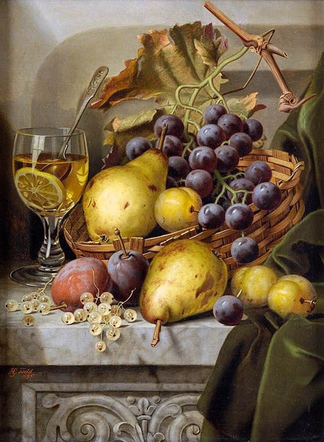 Натюрморт - груши, персик, виноград, яблоки - оригинал