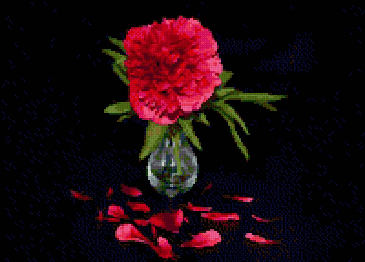 Пионы в вазе - крестик, пионы, вышивка - предпросмотр