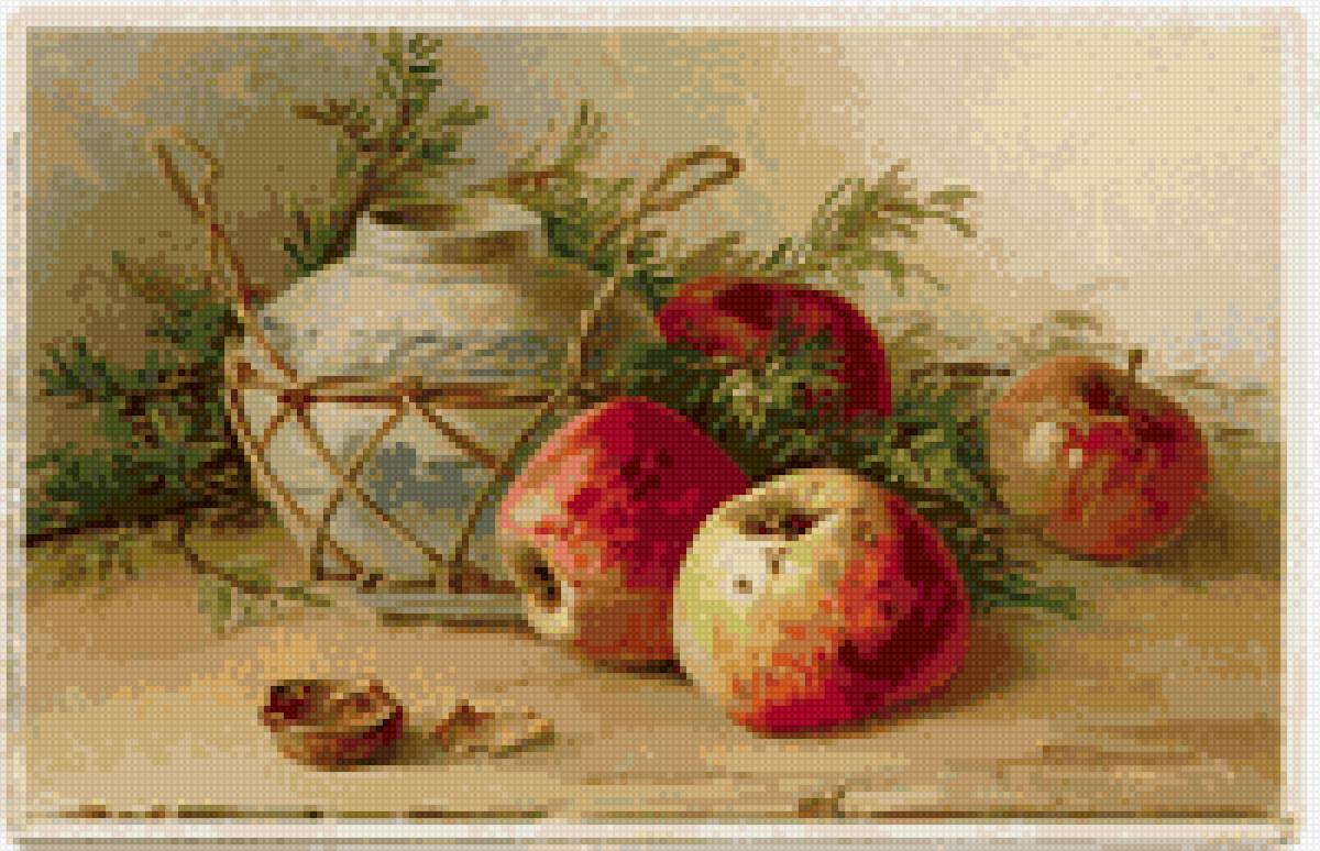 Катарина Кляйн, натюрморт с яблоками - яюлоки, натюрморт, катарина кляйн - предпросмотр