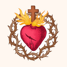 Схема вышивки «сердце Иисуса»