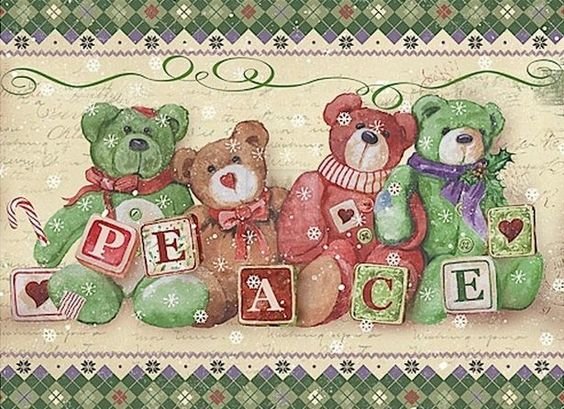 Подушка PEACE - подушка, мишки - оригинал