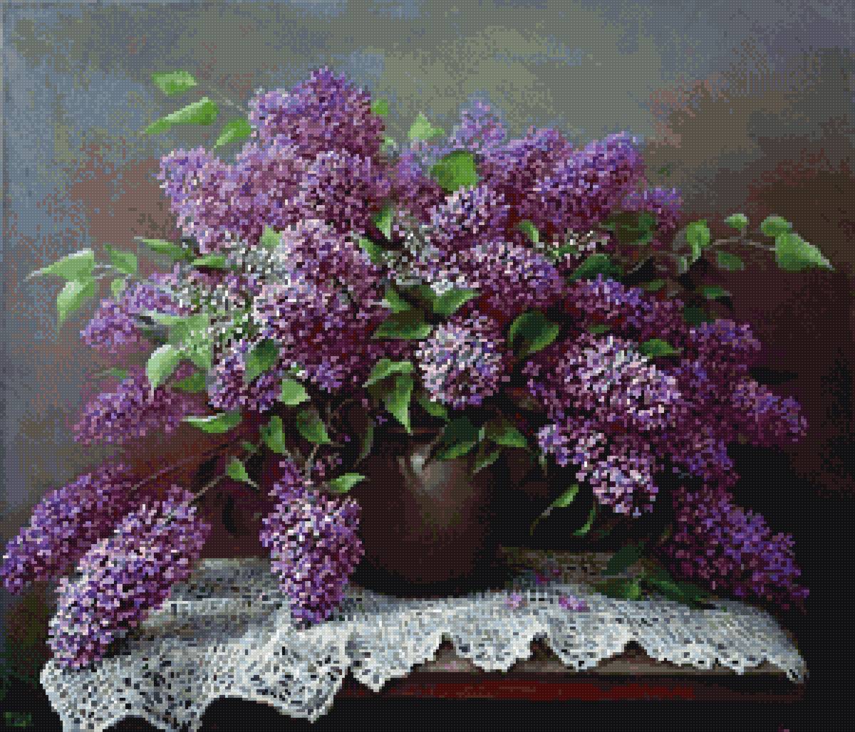 Сирень - сирень, живопись, букет - предпросмотр