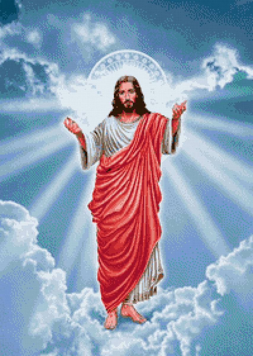 Isus u oblacima - religija, ikona - предпросмотр