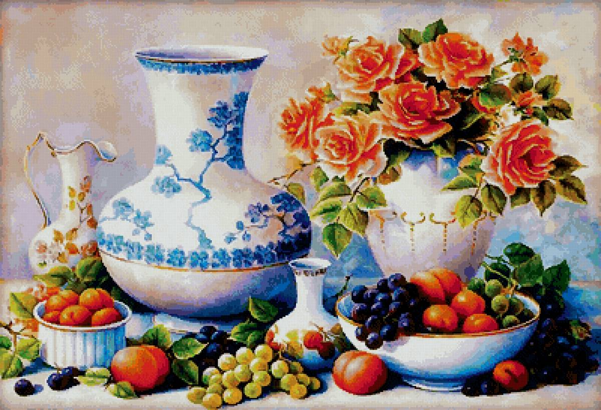 №2620360 - фрукты, цветы, натюрморт - предпросмотр