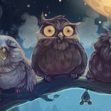 Схема вышивки «Три совы»