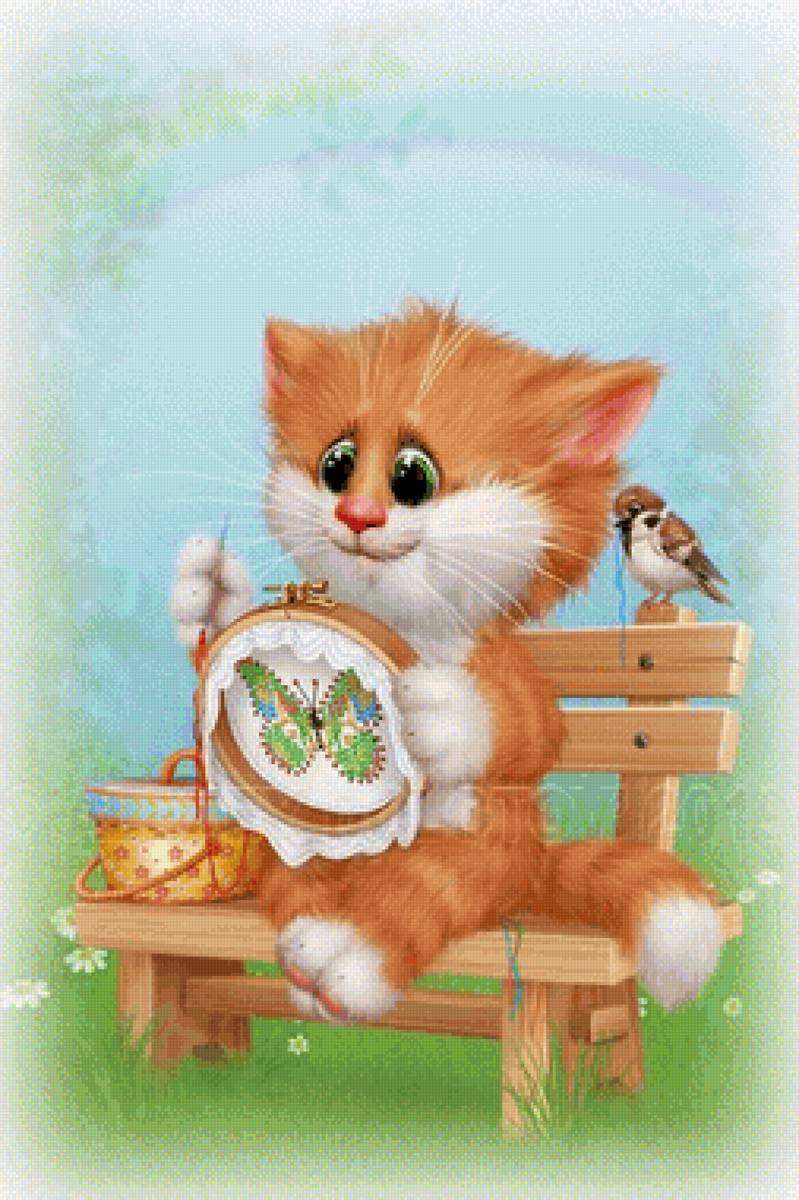 Хобби - кот, птичка - предпросмотр