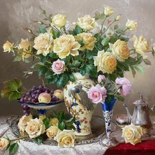 Букет чайных роз.