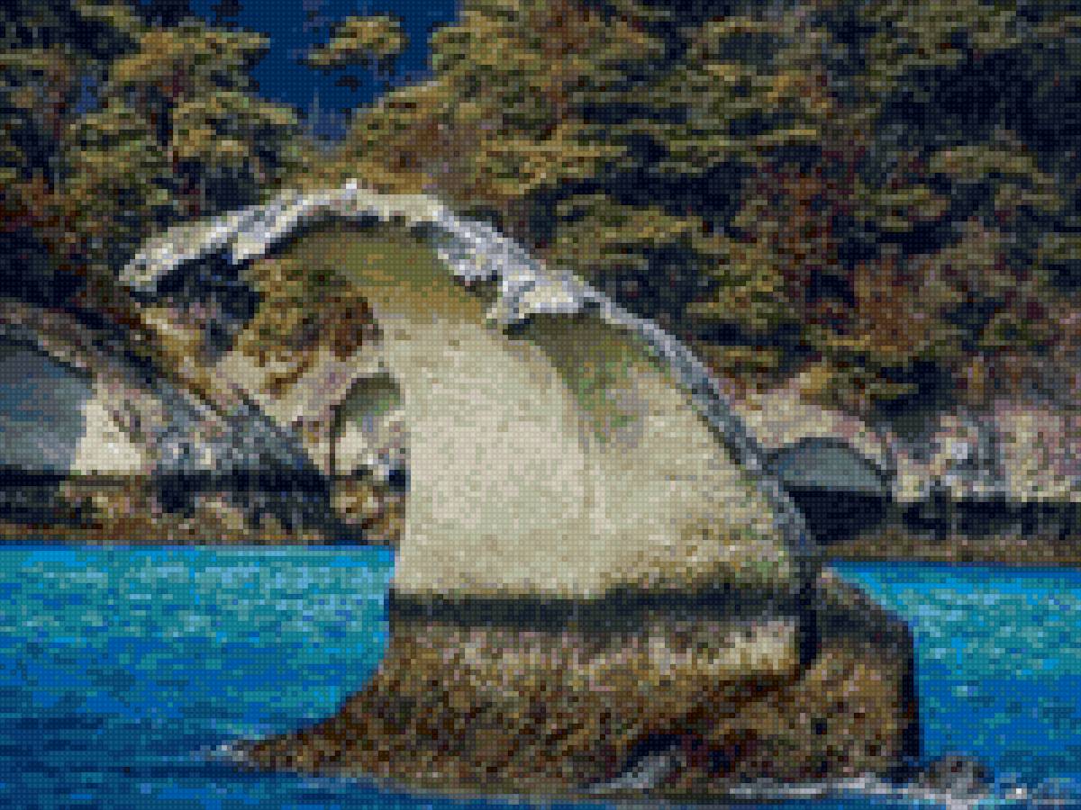 Каменная волна. Япония - скала, вода, сосны - предпросмотр