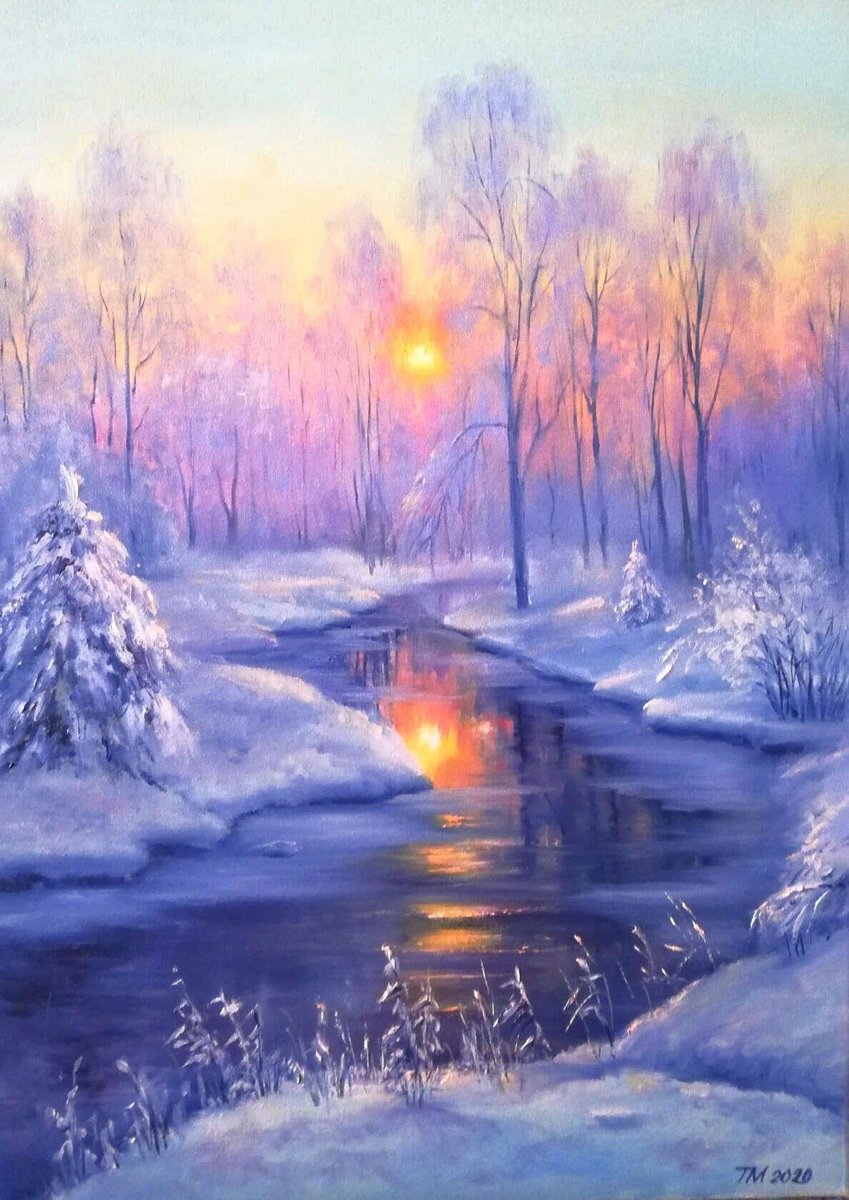 Краски зимы - лес, пейзаж, солнце, зима - оригинал
