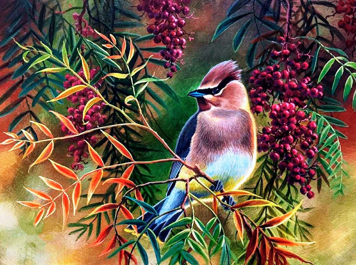 №2622242 - ягоды, природа, птицы - оригинал