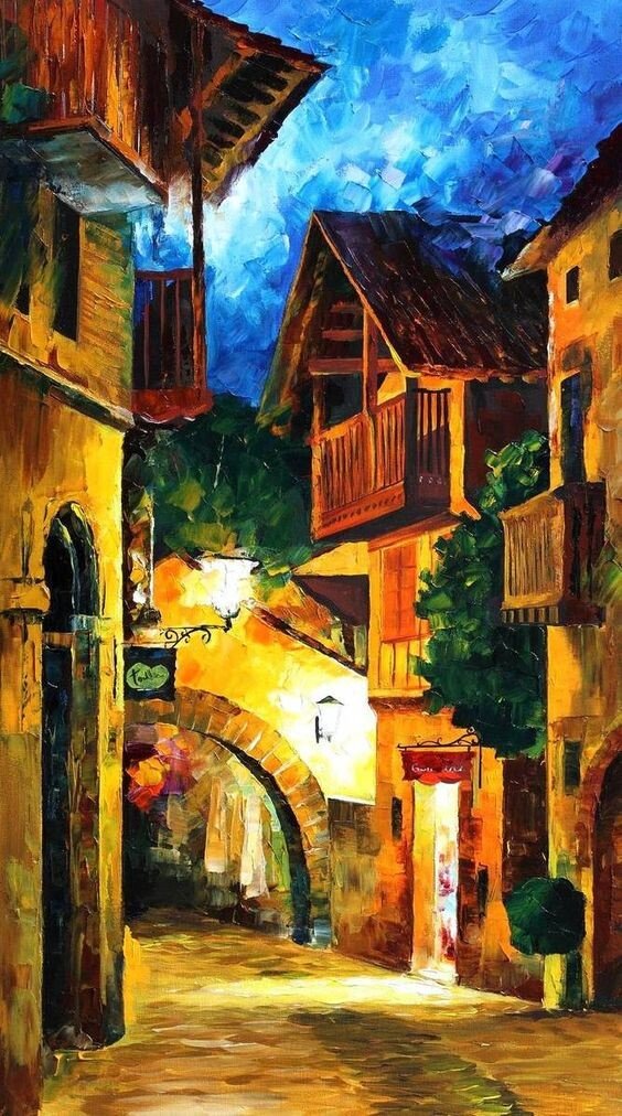 Старый город - улица, афремов, ночь - оригинал