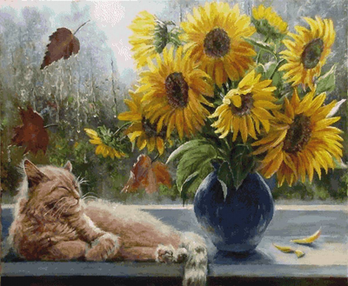 Кот у окна ПК - предпросмотр