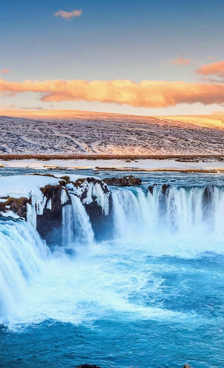 Водопад - море, вода, камни, горы - оригинал