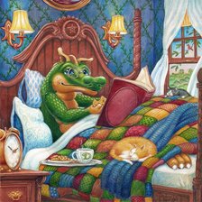 Схема вышивки «дракон ученый»