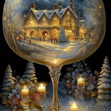 Схема вышивки «замок в бокале»