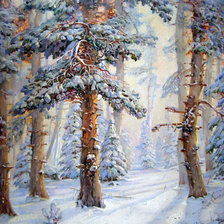 Оригинал схемы вышивки «Зимний лес» (№2625525)