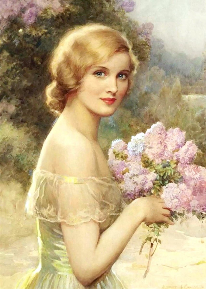 Сирень - букет, девушка, портрет - оригинал
