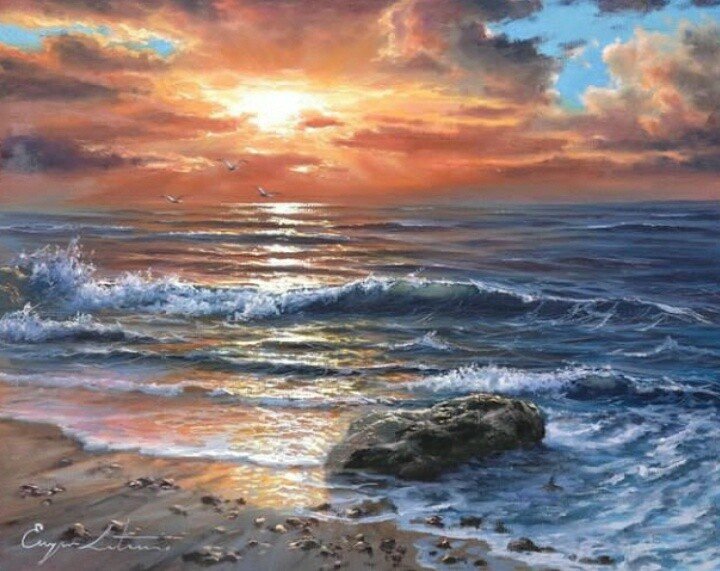 Закат - море - оригинал