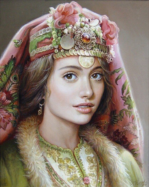 Девушка -болгарка - портрет, костюм - оригинал