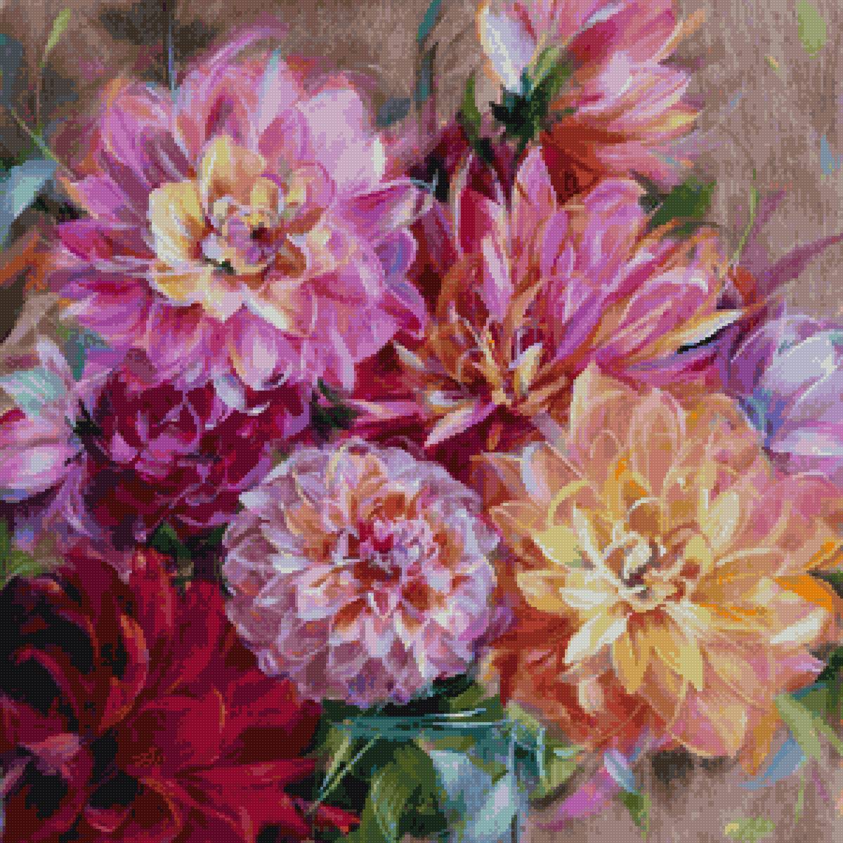 Гергины - полушка, цветы - предпросмотр