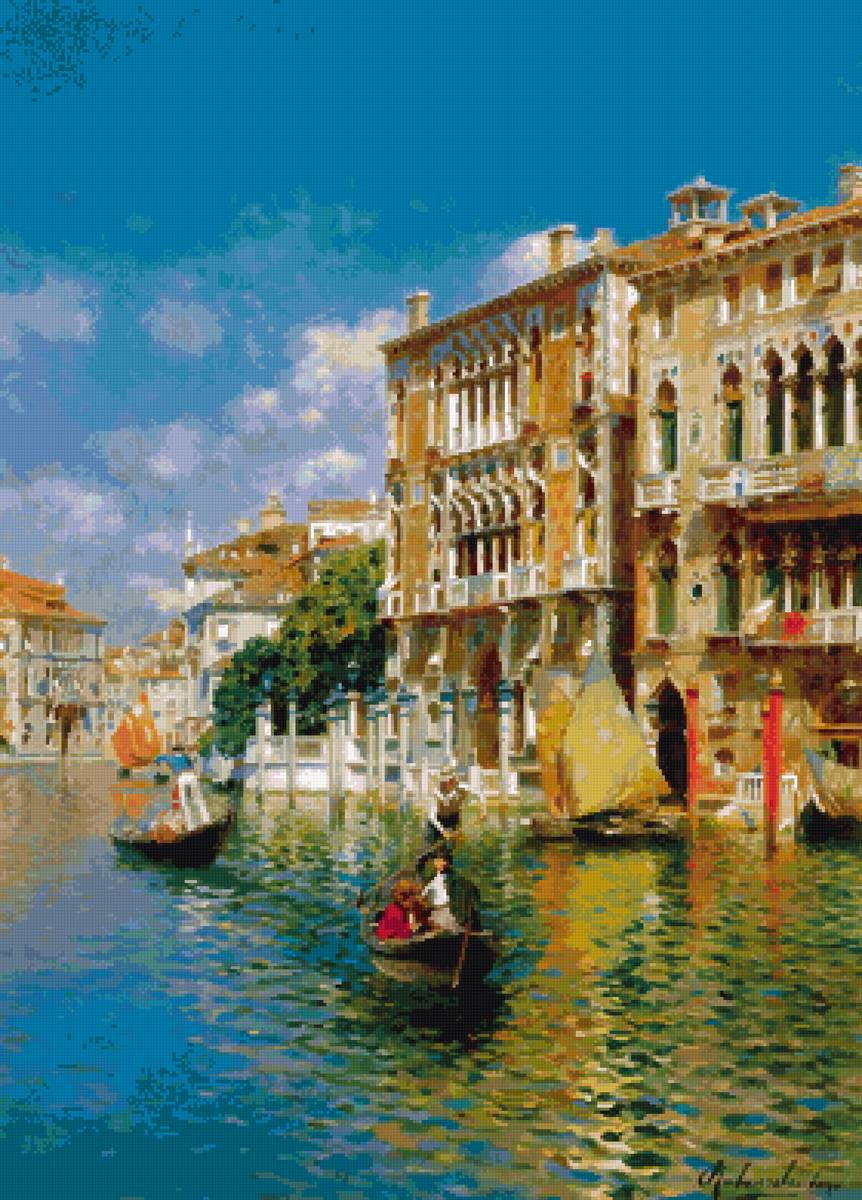 Каналы Венеции - италия, венеция, солнечный день, картина - предпросмотр