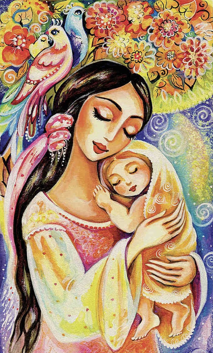Цветная женщина с ребенком - оригинал