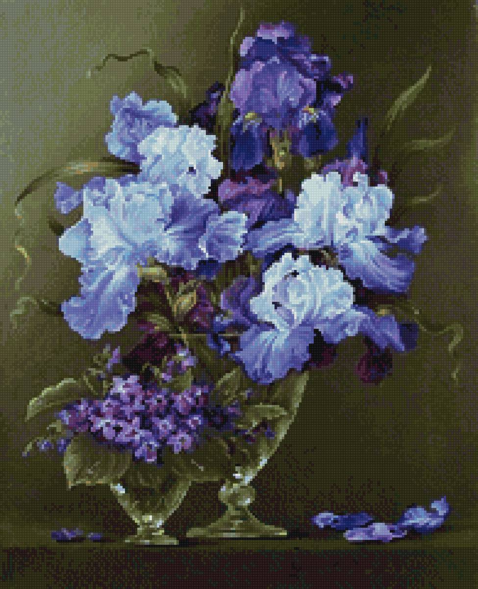 Ирисы - до 240 крестиков, ирисы - предпросмотр