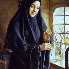 Оригинал схемы вышивки «монахиня» (№2627420)