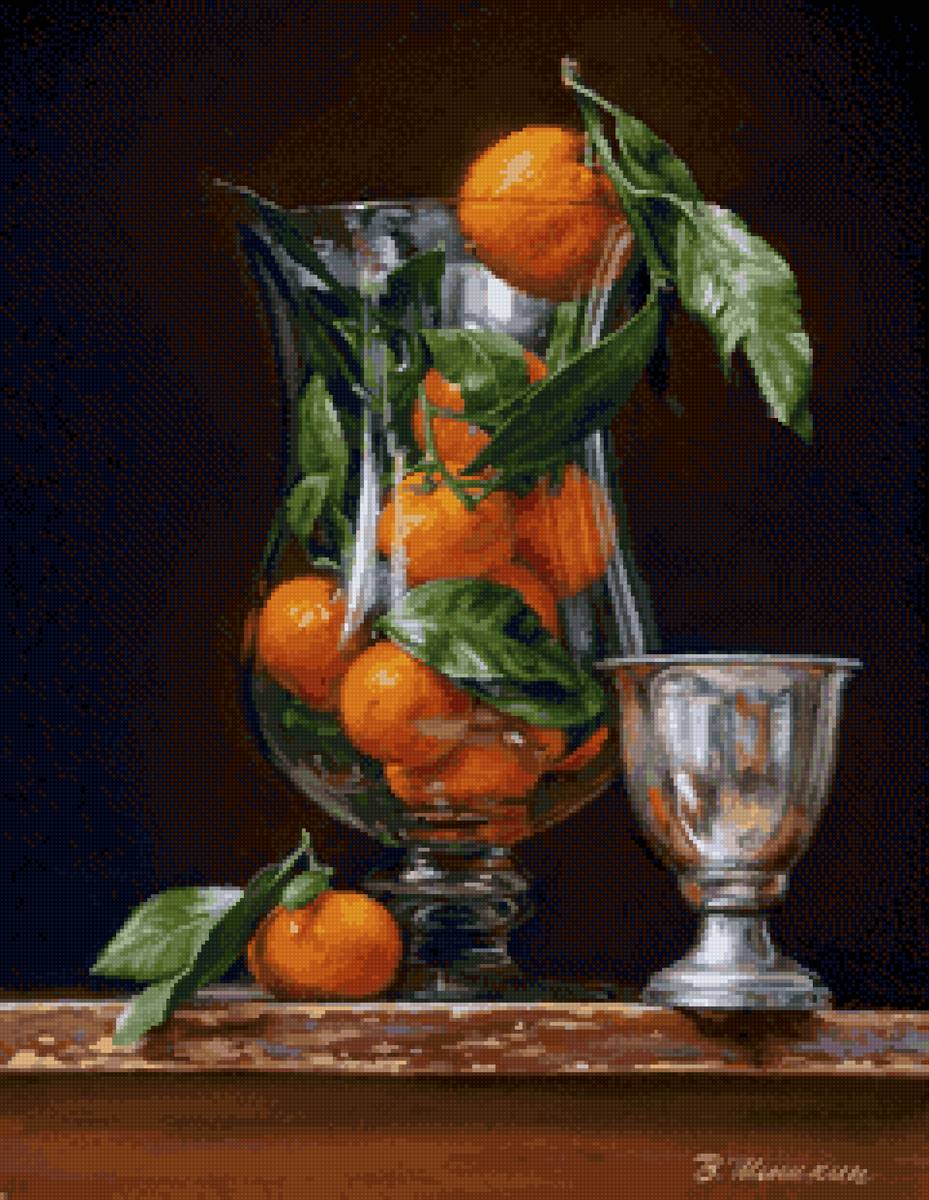 Мандарины - кубок, мандарины, стекло, бокал - предпросмотр