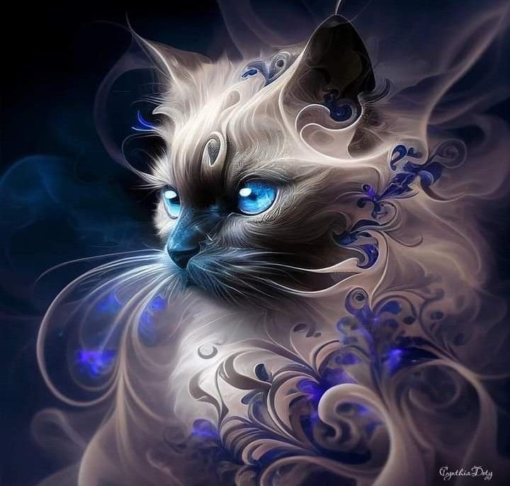 Портрет сиамки - кошка - оригинал