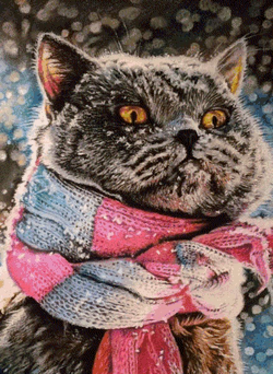 кот зимой - кот зима - предпросмотр