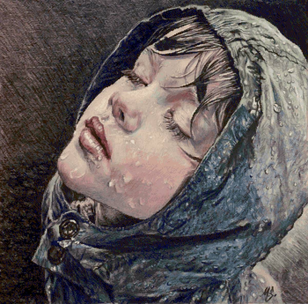 Под дождём - капли, дождь, девочка - предпросмотр