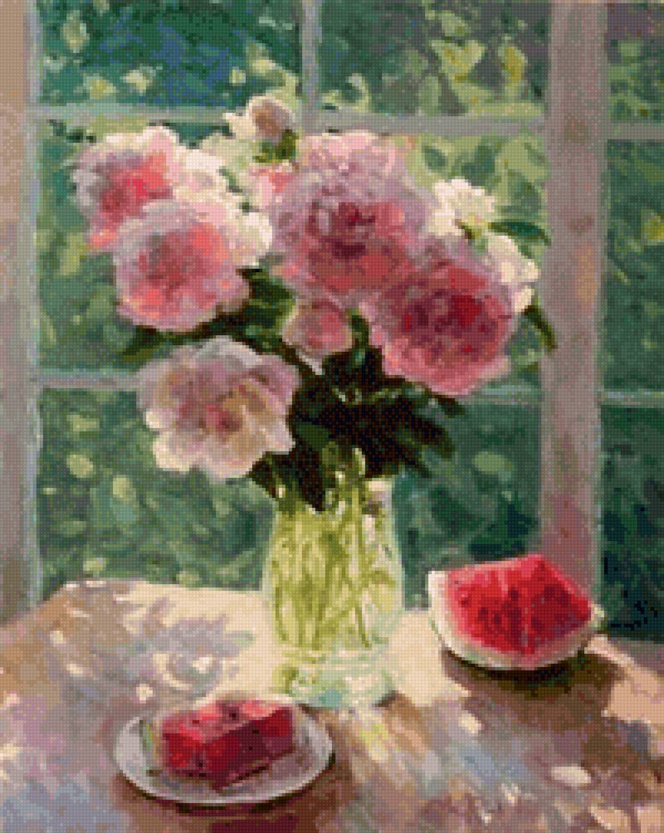 Утро - натюрморт, букет, утро - предпросмотр