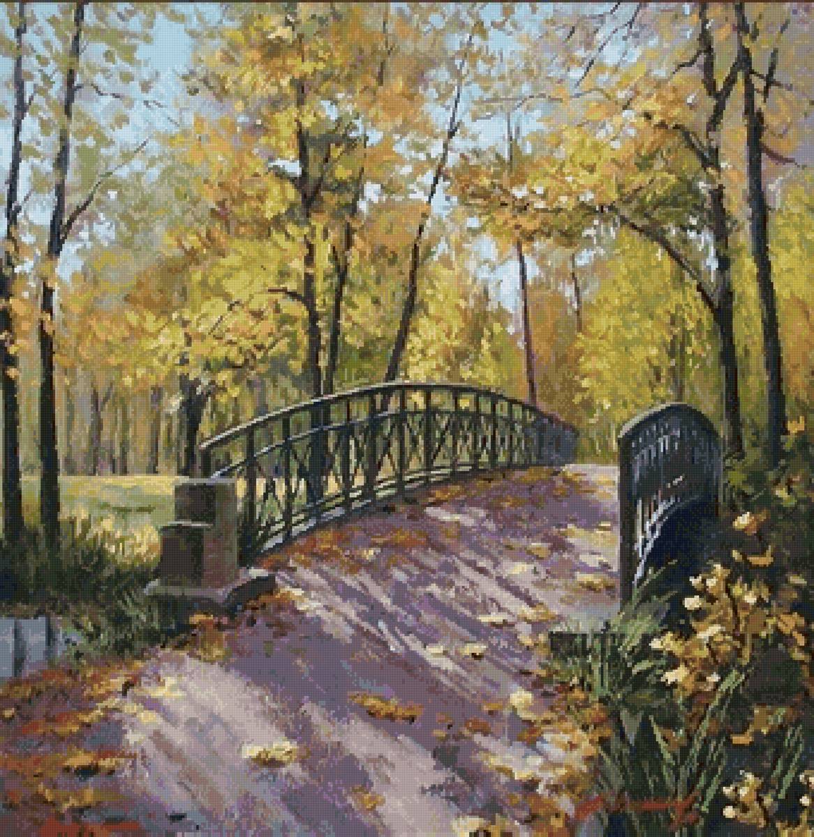 Мост в осеннем парке - осень, природа - предпросмотр