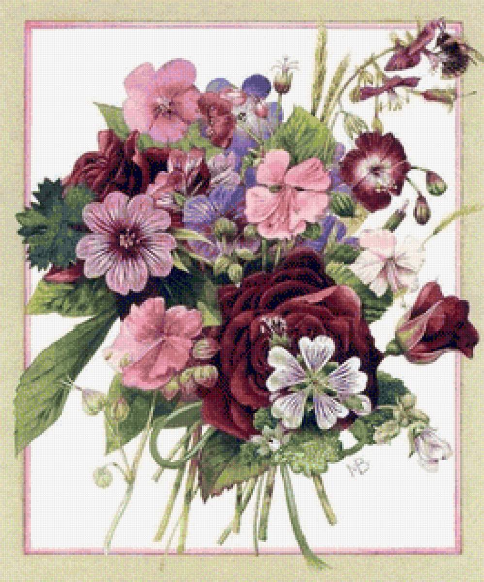 Луговая герань - герань, живопись, цветы - предпросмотр