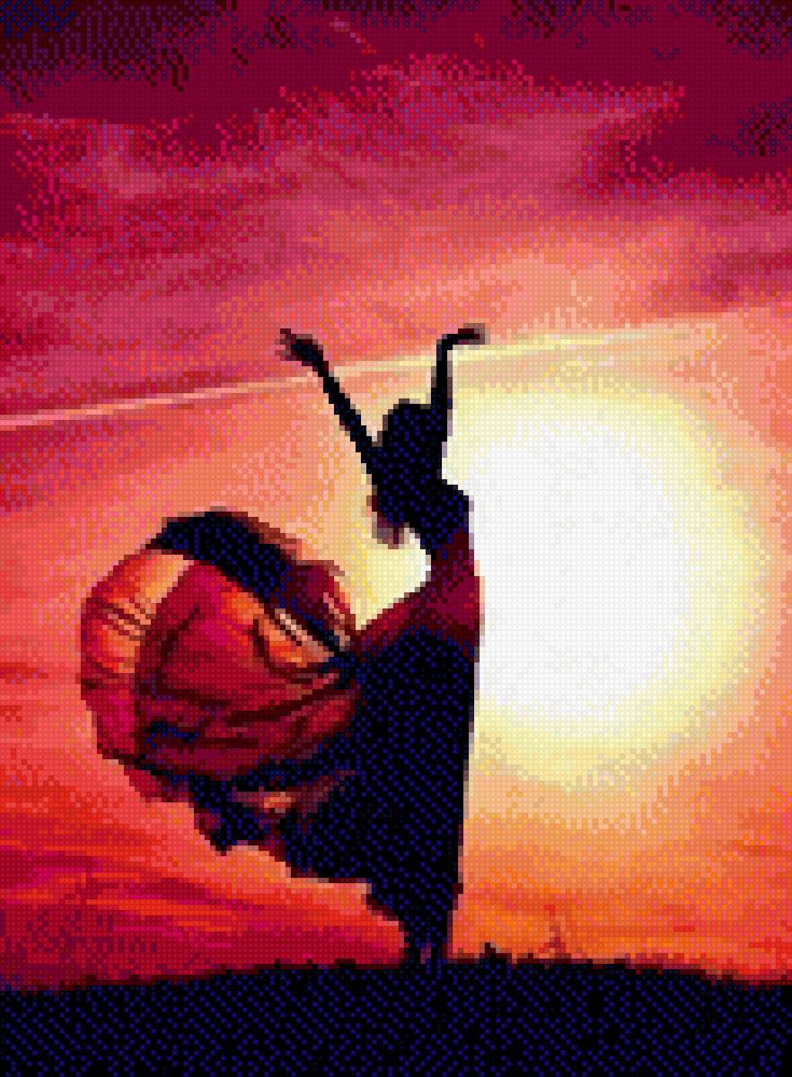 Вдохновение - девушка, закат - предпросмотр