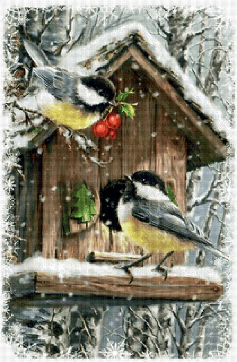 Для любимой - зима, пейзаж, птицы - предпросмотр