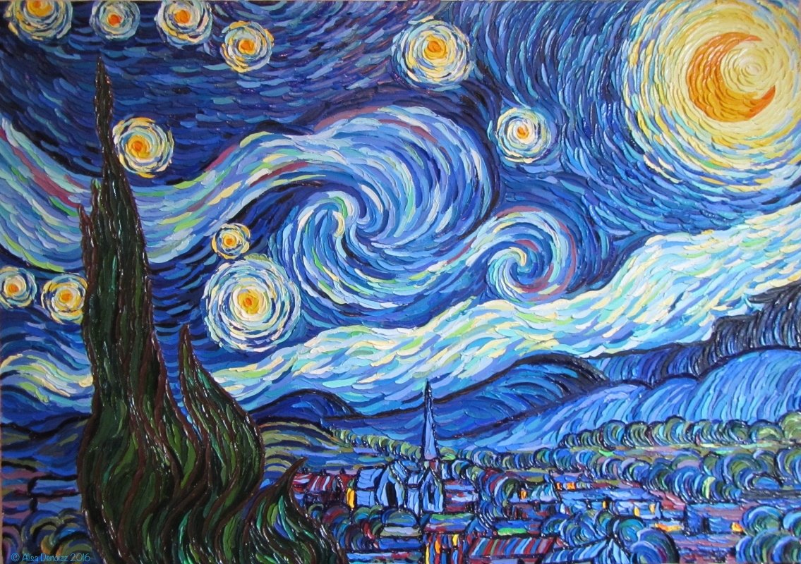 Звёздная ночь Ван Гог - звездная ночь, ван гог - оригинал