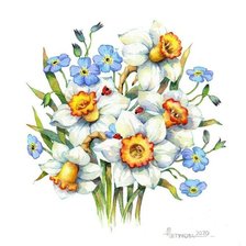 Схема вышивки «Весенние цветы»