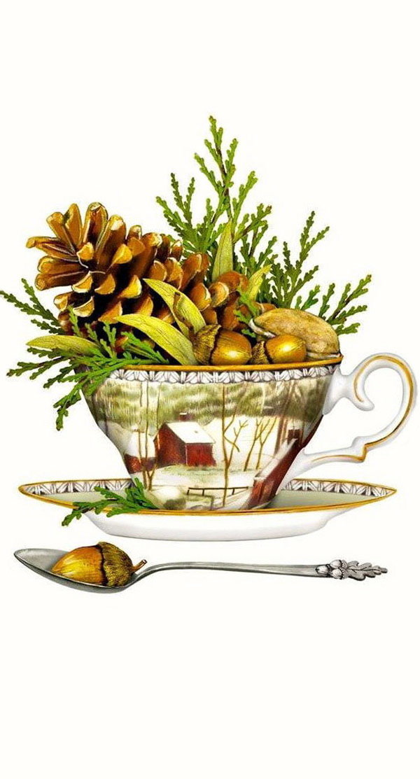 Зимняя чашечка - чашка, рисунок - оригинал