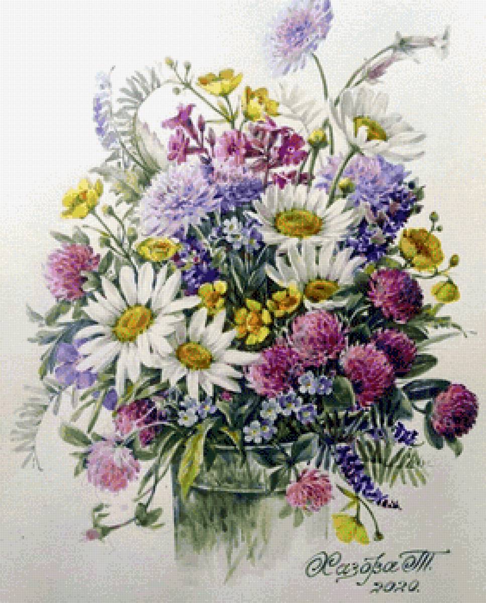 Полевые цветы - полевые цветы, лето, живопись - предпросмотр