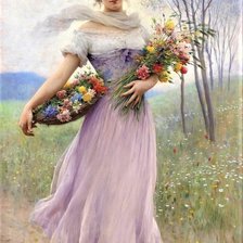 Девушка в сиреневом платье