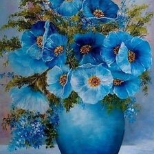 Схема вышивки «Голубые маки»