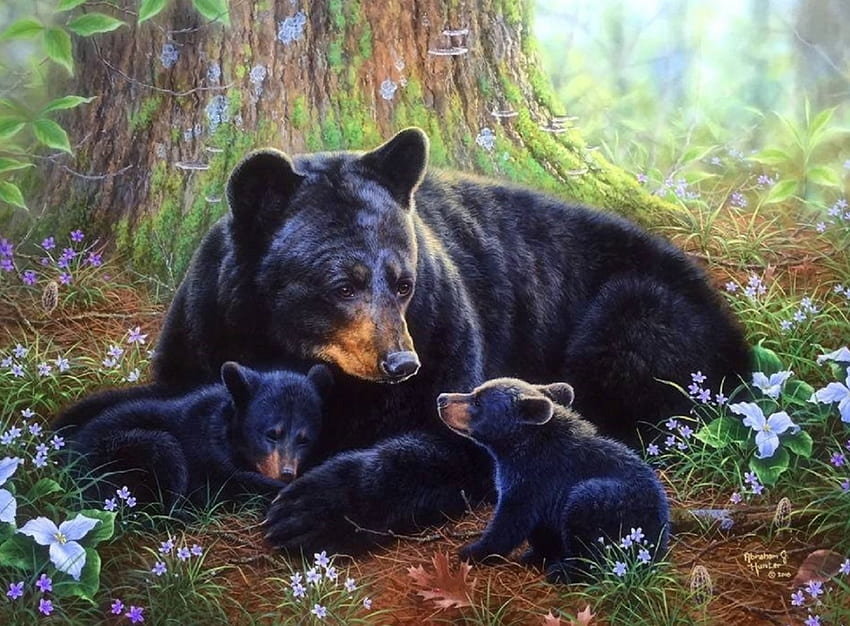 Семья - животные, лес, медведи - оригинал