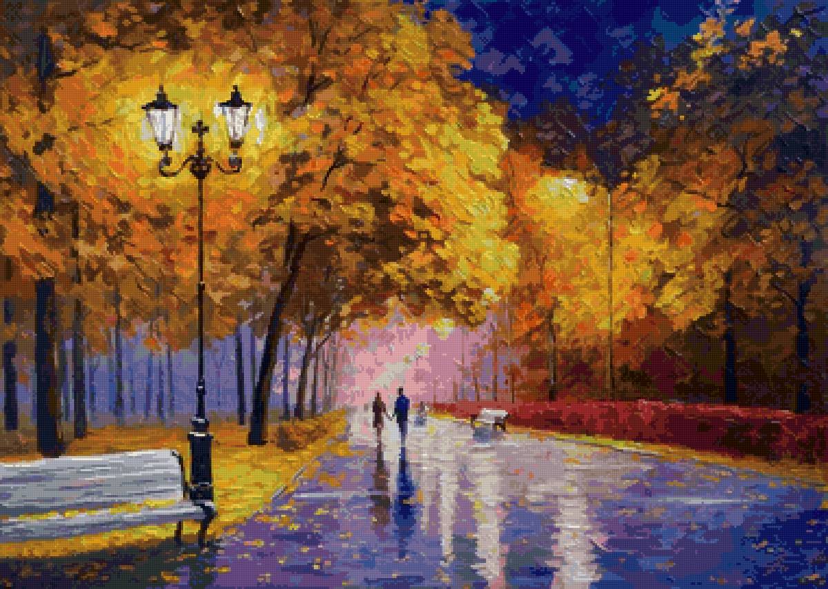 Кленовая аллея. Осенний вечер - а.болотов - предпросмотр