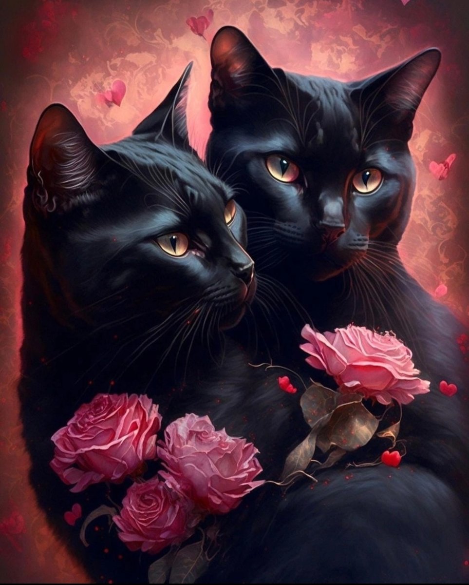 Парочка - кошачий портрет, кошки - оригинал