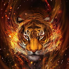 Оригинал схемы вышивки «Огненный тигр» (№2635749)