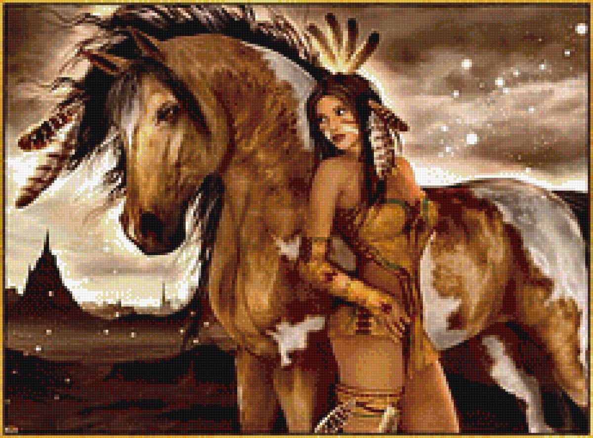 Верный друг - пустыня, девушка, индейцы, конь - предпросмотр