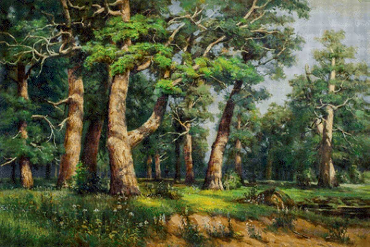 дубовая роща - штшкин, деревья, поляна - предпросмотр